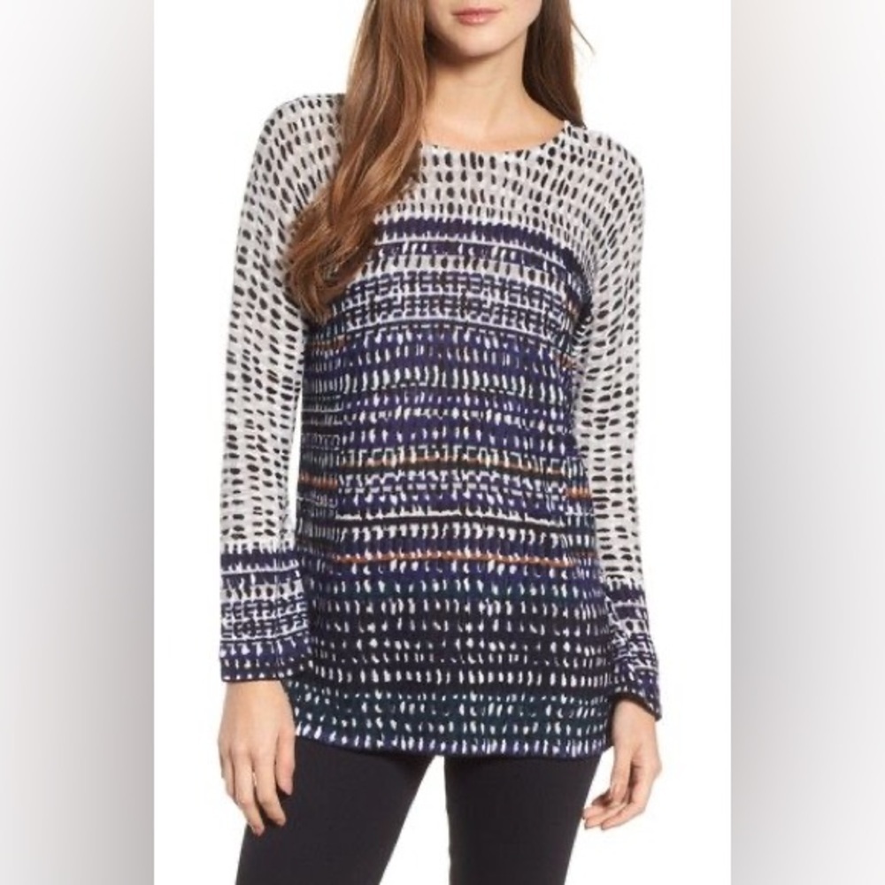Nic + Zoe linen blend multicolor pullover sweater size large